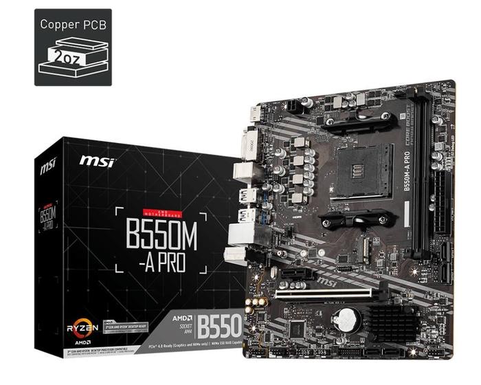 Imagem de Placa Mãe MSI B550M-A PRO - AMD AM4 - mATX - DDR4