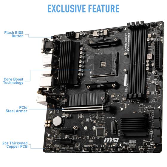 Imagem de Placa Mae MSI B550M PRO-VDH WIFI (AM4/4xDDR4/HDMI/DisplayPort/VGA/M.2/USB 3.2)