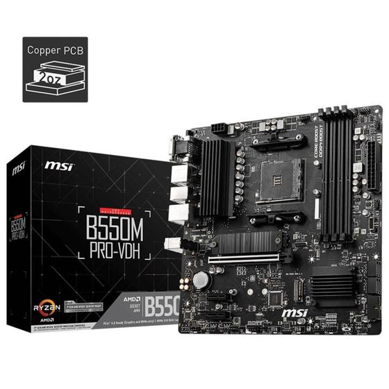 Imagem de Placa mãe msi b550m pro-vdh wifi am4 m.2 ddr4 dvi hdmi