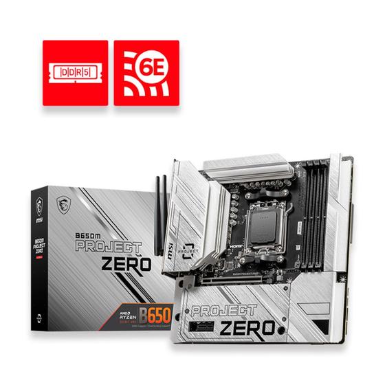 Placa Mãe MSI B650M Project Zero AMD AM5 Wifi - 911-7E09-003 Menor preço em Placa Mãe MSI B650M Project Zero AMD AM5 Wifi - 911-7E09-003