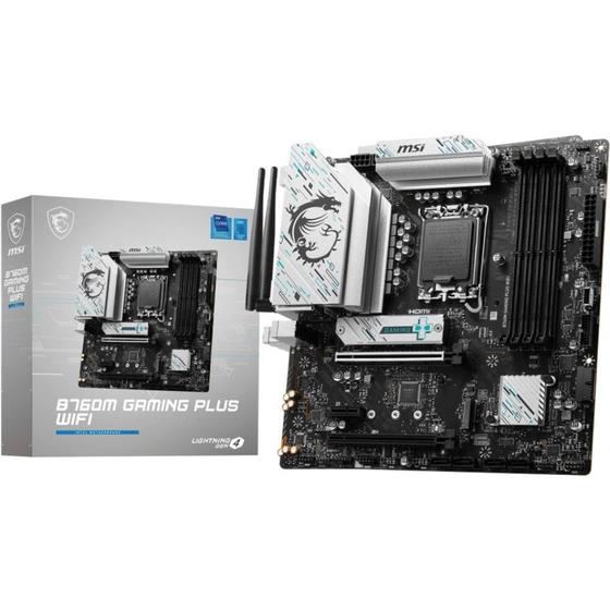 Imagem de Placa Mãe MSI B760M-A Gaming Plus Wifi mATX LGA 1700 DDR5