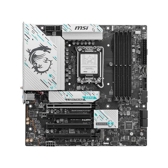 Imagem de Placa Mãe MSI B860M GAMING PLUS WIFI, Intel, mATX, DDR5 UDIMM, Wi-Fi 7, Preto - B860MGPW