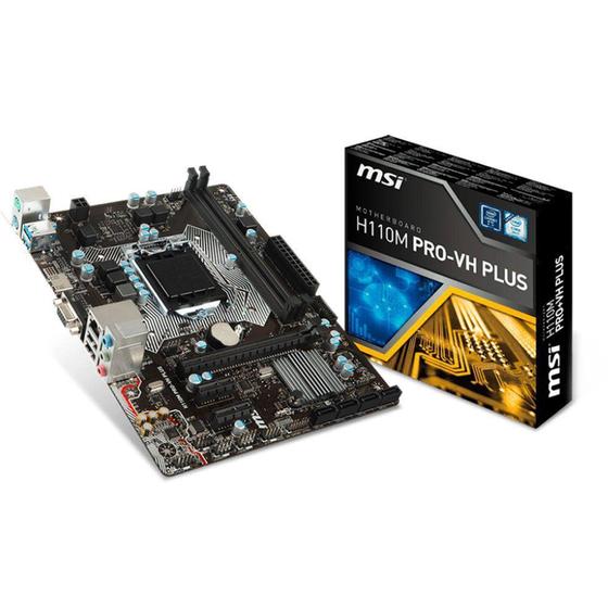 Placa-Mãe MSI H110M Pro-VH Plus, Intel LGA 1151, mATX, DDR4 Menor preço em Placa-Mãe MSI H110M Pro-VH Plus, Intel LGA 1151, mATX, DDR4