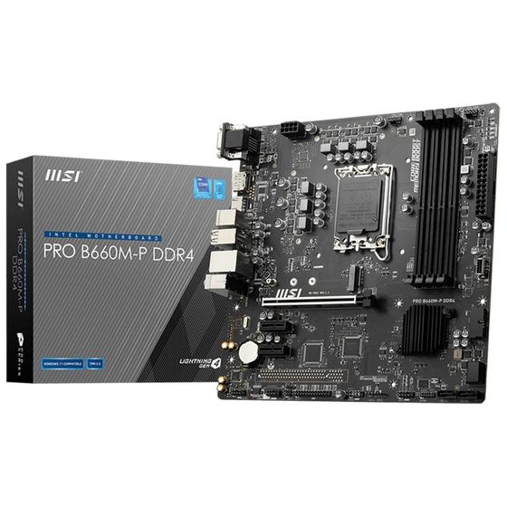 Placa Mãe MSI, Intel LGA 1700, mATX, DDR4 - PRO B660M-P DDR4 Menor preço em Placa Mãe MSI, Intel LGA 1700, mATX, DDR4 - PRO B660M-P DDR4
