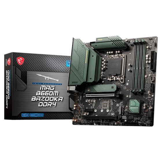Placa-Mãe MSI MAG B660M Bazooka, Intel LGA 1700, mATX, DDR4 - MAG B660M BAZOOKA DDR4 Menor preço em Placa-Mãe MSI MAG B660M Bazooka, Intel LGA 1700, mATX, DDR4 - MAG B660M BAZOOKA DDR4