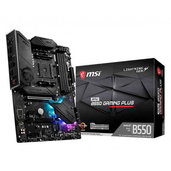 Imagem de Placa-Mãe MSI MPG B550 Gaming Plus, AMD AM4, ATX, DDR4, Preto - MPG B550 GAMING PLUS