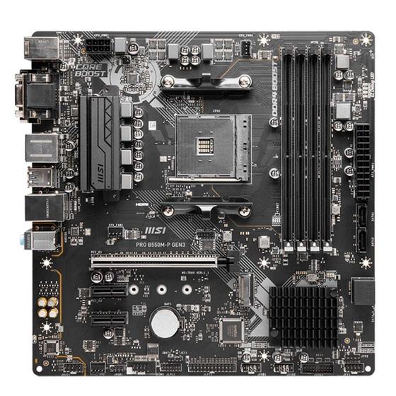 Imagem de Placa Mãe MSI Pro B550M-P Gen3 mATX AM4 DDR4 - 911-7D95-010