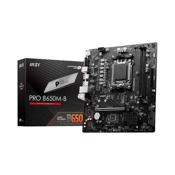 Imagem de Placa Mãe MSI PRO B650M-B, AMD AM5, mATX, DDR5, Preto - PRO B650M-B