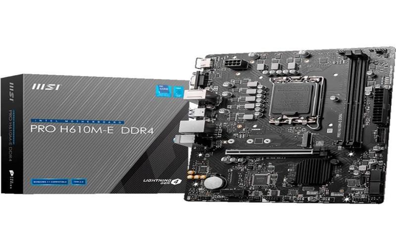 Placa-Mãe MSI Pro H610M-E DDR4, Intel LGA 1700, M-ATX, DDR4, Preto - PRO H610M-E DDR4 Menor preço em Placa-Mãe MSI Pro H610M-E DDR4, Intel LGA 1700, M-ATX, DDR4, Preto - PRO H610M-E DDR4