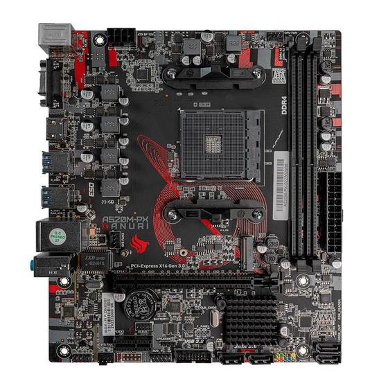 Placa Mae Pichau Danuri A520M-PX, Chipset AMD A520, DDR4, Socket AM4, M-ATX, PCH-DNRA520M-PX Imagem de Placa Mae Pichau Danuri A520M-PX, Chipset AMD A520, DDR4, Socket AM4, M-ATX, PCH-DNRA520M-PX