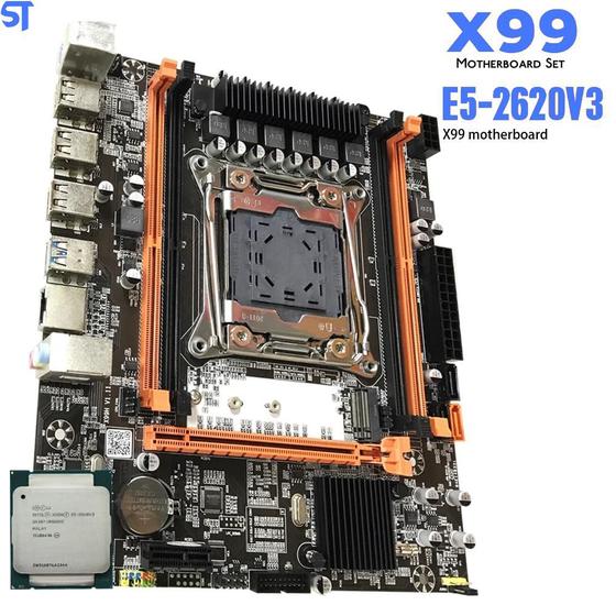 Placa Mãe X99 LGA 2011 Com Processador Intel Xeon E5 2620 V3 Lga2011 ...