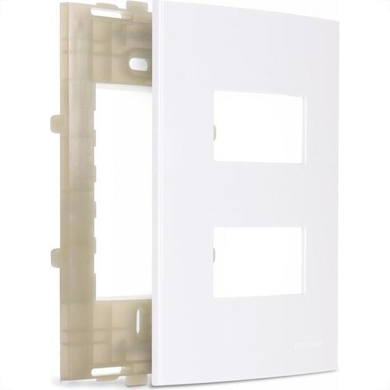 Imagem de Placa Margirius Sleek 4X2 Branca (2Modulos Distanciados) Com Suporte 16024