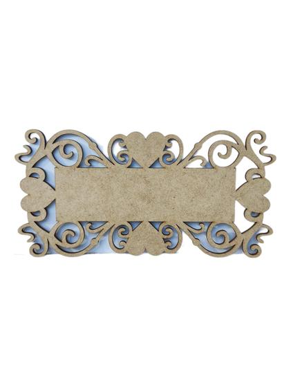 Imagem de Placa MDF Artesanato Design Quadrado Coração Aramado 35CM