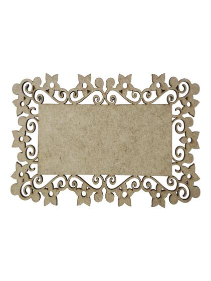 Imagem de Placa Mdf Cru Artesanato Design Arabesco Flores 40Cm