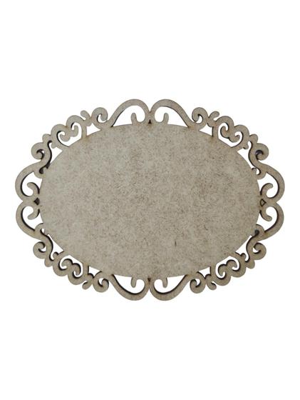 Imagem de Placa MDF Cru Artesanato Design Arabesco Oval Aramado 30CM