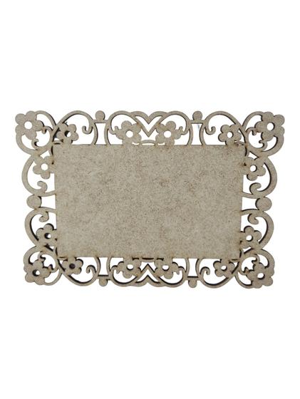 Imagem de Placa MDF Cru Artesanato Design Quadrado Flores 25CM