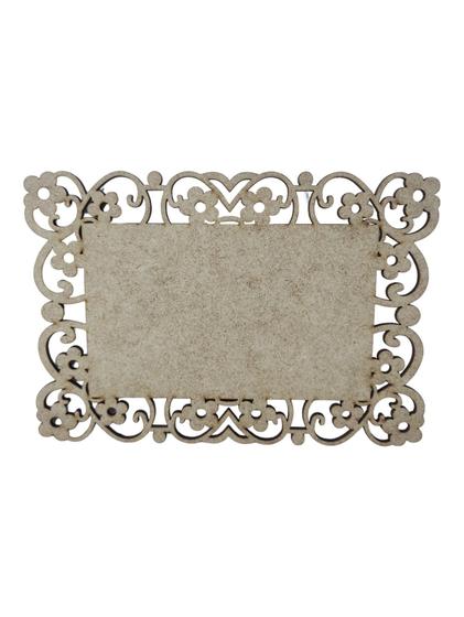 Imagem de Placa Mdf Cru Artesanato Design Quadrado Flores 30Cm