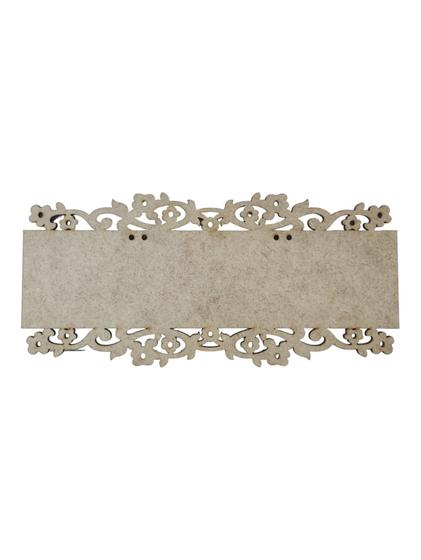 Imagem de Placa Mdf Cru Artesanato Design Retangular Flores 30Cm