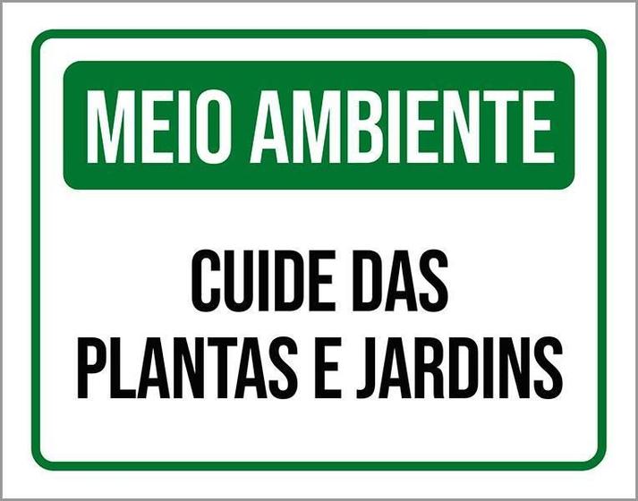 Imagem de Placa Meio Ambiente Cuide Das Plantas E Jardins 27X35