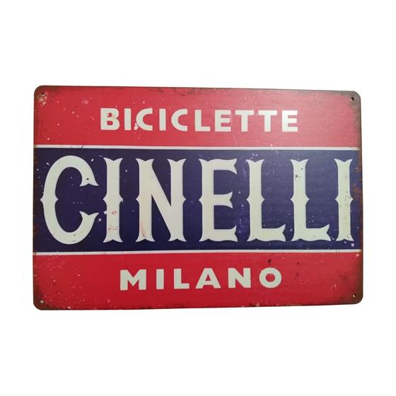 Imagem de Placa Metálica Decorativa Ciclismo Vintage Bike Bicicleta 20x30mm - Cinelli Milano