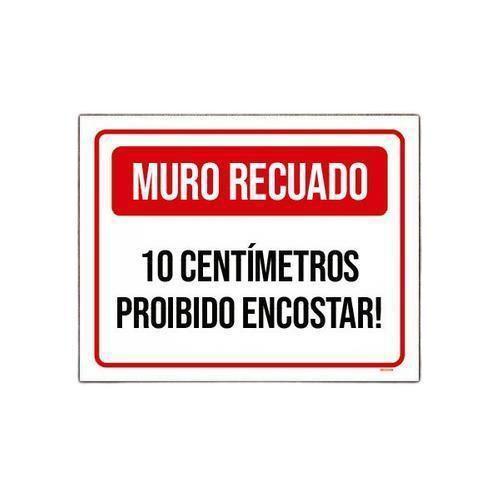 Imagem de Placa Muro Recuado Proibido Encostar 10cm - Kit 10 Unidades