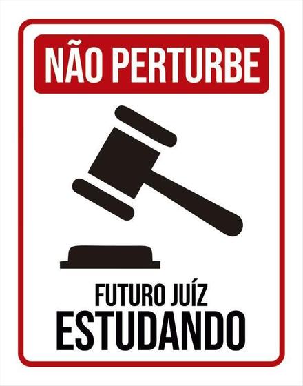 Imagem de Placa Não Perturbe - Futuro Juíz Estudando 36X46
