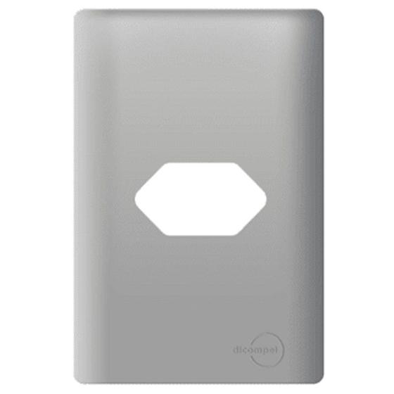 Imagem de Placa Novara Aco 4x2 1 Tomada Horizontal