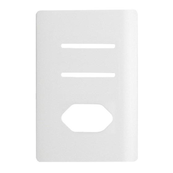 Imagem de Placa Novara Branco 4x2 2 Interruptores e Tomada 10A com Supor Dicompel