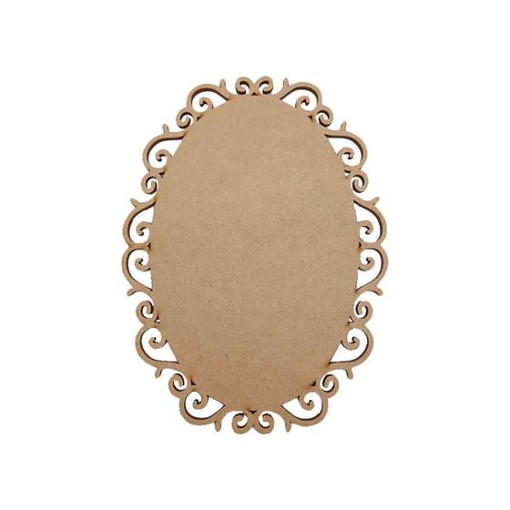 Imagem de Placa Oval Trabalhada Lisa Nº2 - MDF Madeira