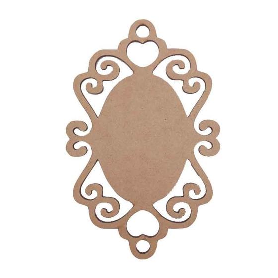 Imagem de Placa Oval Trabalhada Lisa Nº4 - MDF Madeira