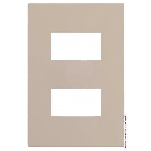 Imagem de Placa P/2 Mod. Separados Com Suporte 4X2 - Recta Areia Satin