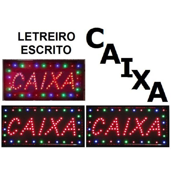 Imagem de Placa Painel Letreiro Led Luminoso CAIXA