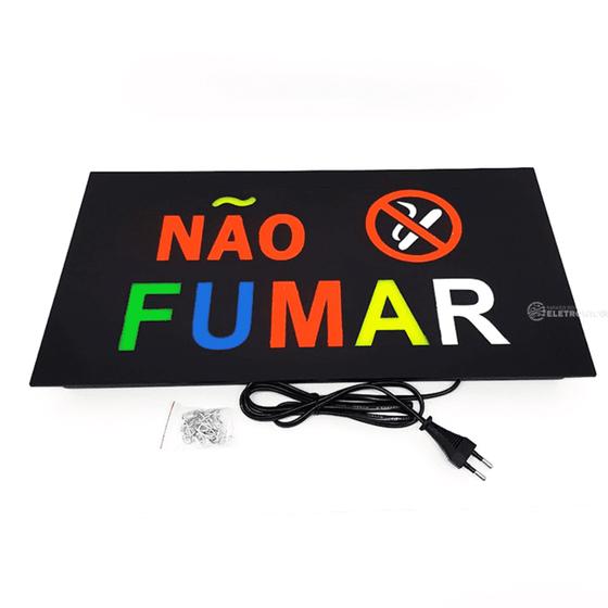 Imagem de Placa Painel Letreiro Luminoso Potente Não Fumar Bivolt DS3476G