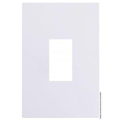 Imagem de Placa Para 1 Modulo Vert. Com Suporte 4X2 Recta Branco Gloss
