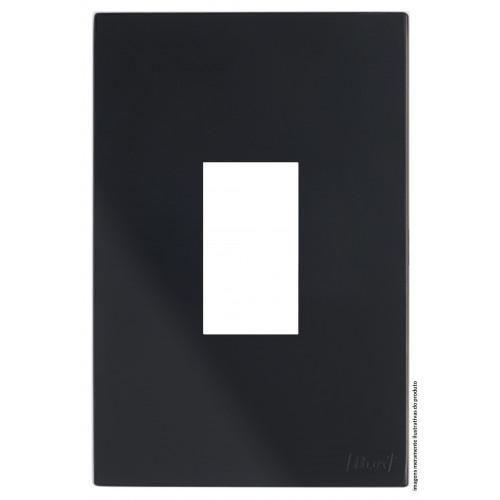Imagem de Placa Para 1 Modulo Vertical Com Suporte 4X2 Brs12397-8Bk.