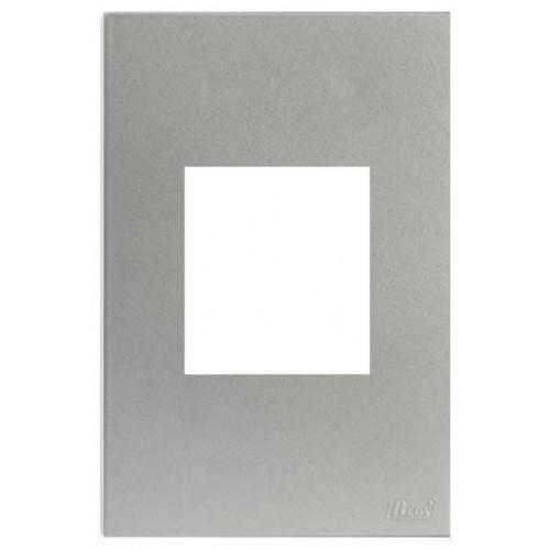 Imagem de Placa Para 2 Mod. Juntos Com Suporte 4X2- Recta Prata Satin