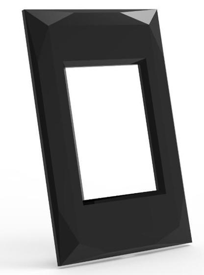 Imagem de Placa Para 3 Modulos Com Suporte 4X2 - Enerbras Doha Preto