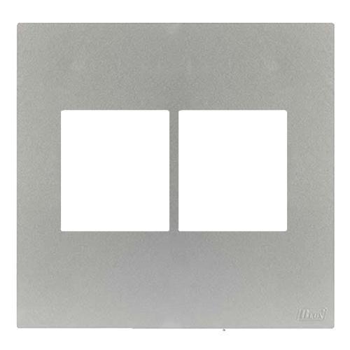 Imagem de Placa Para 4 Mod. Juntos Com Suporte 4X4 - Recta Prata Satin