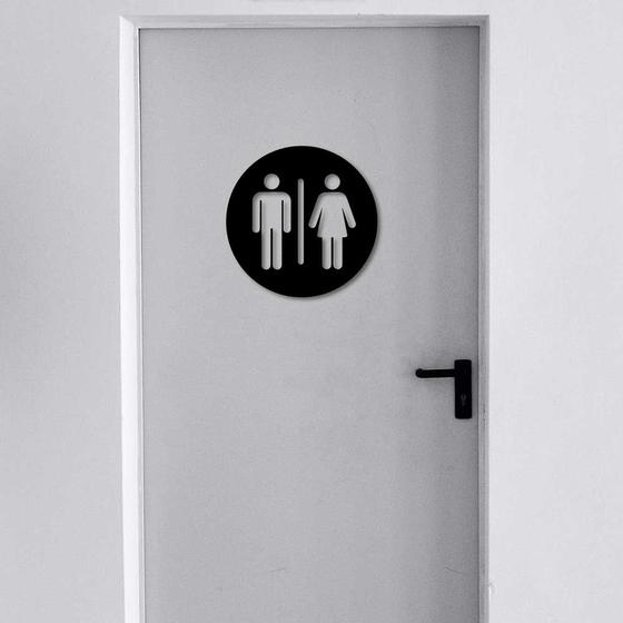 Imagem de Placa Para Banheiro Unissex em MDF 6mm Vazado