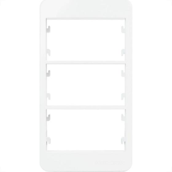 Imagem de Placa Para Condulete Margirius Sleek 3/4 Branca (3Modulo Horizontal) Com Suporte 21844