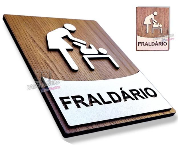 Imagem de Placa para fraldário sinalização mdf decorativa 6mm