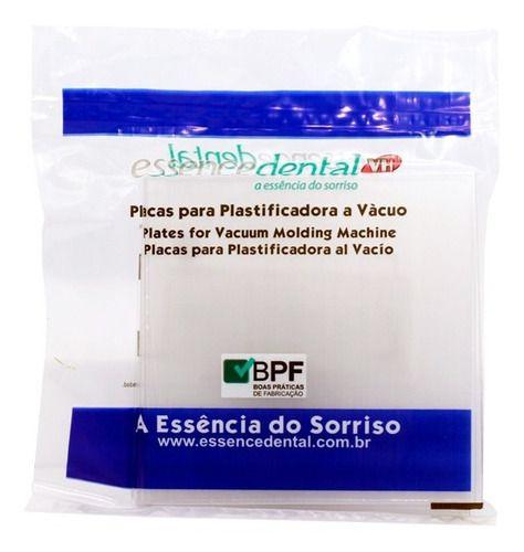 Imagem de Placa para Plastificadora a Vácuo Acetato Cristal Vh 1,5mm Quadrada Bruxismo C/5 Essence Dental VH