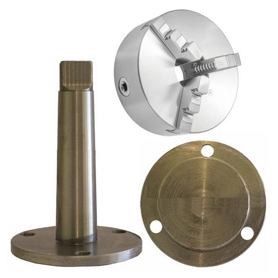 Imagem de Placa Para Torno 3 Castanhas - Med. 100mm/4 + Flange CM3