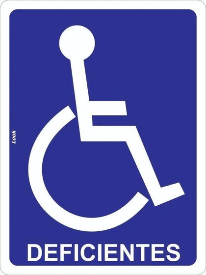 Imagem de Placa PCD Sinalização Deficientes Cadeirante