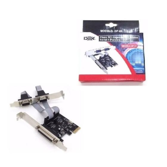 Imagem de Placa pci-e 2 seriais e 1 paralela dex dp-03
