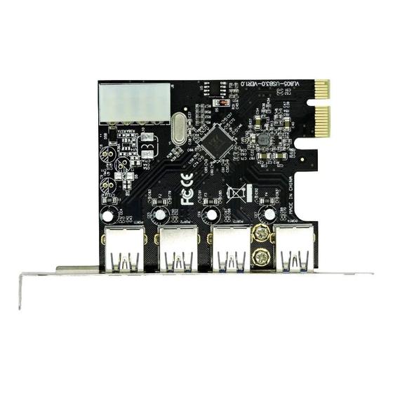 Imagem de Placa Pci-e com 4 Portas Externas 5gbps Desktop Pc Usb 3.0 DEX DP-43