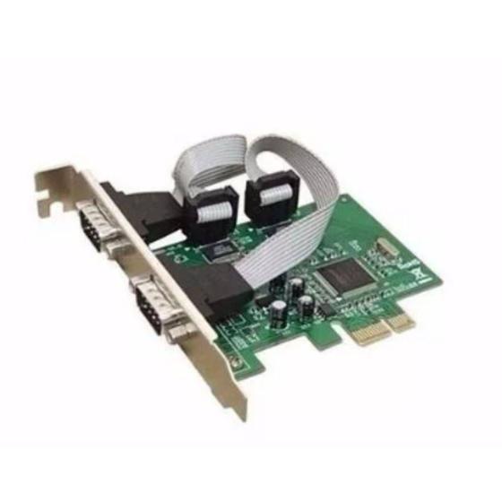 Imagem de Placa Pci-e Express X1 Com 2 Portas Serial Db9 Rs232