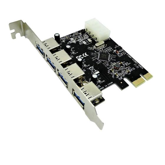 Imagem de Placa Pci-e USB 3.0 5Gbps com 4 Portas para Até 4 Dispositivos Simultâneo Dp-43 Dex