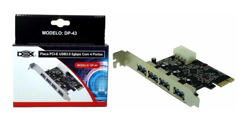 Imagem de Placa Pci-E Usb 3.0 Com 4 Portas Dp-43