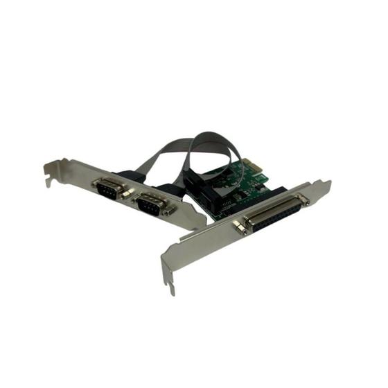 Imagem de Placa Pci Express Serial Com 2 Portas Serial Db9 1 Paralela Db25 - Rs232 Rs485 Rs422 Chipset Ax99100 Knup Kp-t105